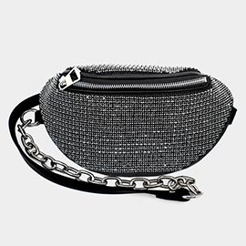 Bling Faux Leather Crossbody Bag