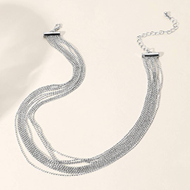 Secret Box_Metal Ball Chain Multi Layered Bib Necklace