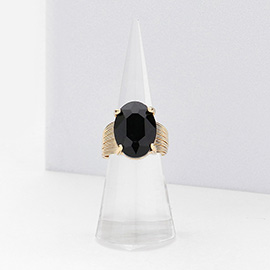 Oval Cut Stone Adjustable Ring