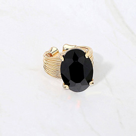 Oval Cut Stone Adjustable Ring