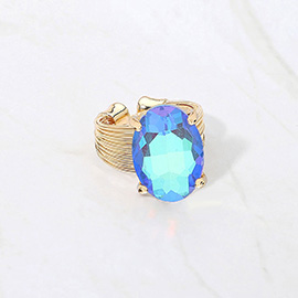 Oval Cut Stone Adjustable Ring