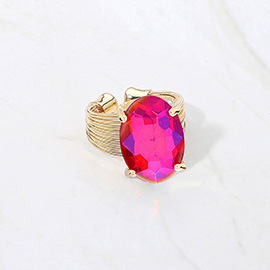 Oval Cut Stone Adjustable Ring