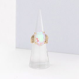 Oval Cut Stone Adjustable Ring