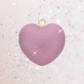 Rhinestone Embellished Heart Evening Clutch / Crossbody Bag