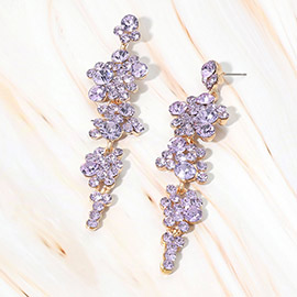 Bubble Stone Cluster Dangle Evening Earrings