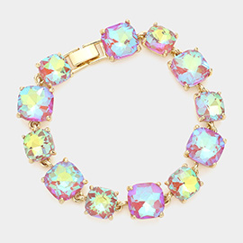 Cushion Square Stone Link Evening Bracelet