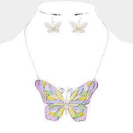 Colorful Butterfly Pendant Necklace