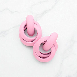 Colored Open Circle Link Earrings