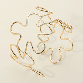 Open Metal Flower Cuff Bracelet