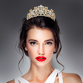 Marquise Stone Floral Princess Tiara