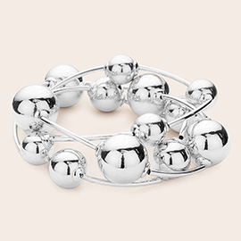 3PCS - Metal Ball Station Stretch Bracelets