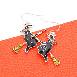 Enamel Witch Dangle Earrings