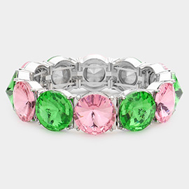 Round Stone Stretch Evening Bracelet