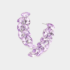 Marquise Stone Cluster Evening Earrings