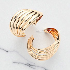 Multi Layered Metal Hoop Earrings