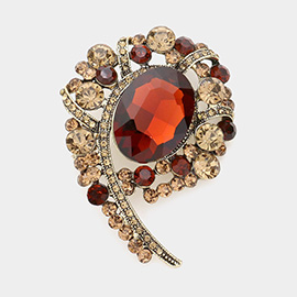 Oval Accented Bubble Stone Cluster Pin Brooch