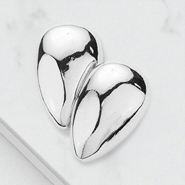 Chunky Upside Teardrop Metal Earrings
