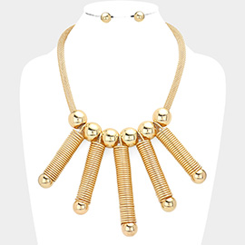 Metal Spring Abstract Statement Necklace