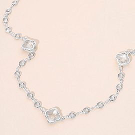 Quatrefoil Station Long Necklace