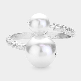 Pearl Ball Tip Hinged Bangle Bracelet