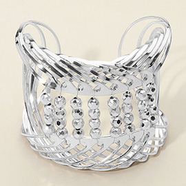 Metal Ball Pointed Wire Cuff Bracelet