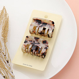2PCS - Celluloid Acetate Small Rectangle Hair Claw Clips