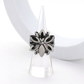 Marquise Glass Stone Cluster Flower Stretch Ring