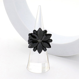 Marquise Glass Stone Cluster Flower Stretch Ring