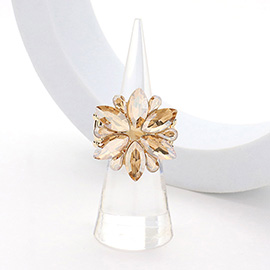 Marquise Glass Stone Cluster Flower Stretch Ring