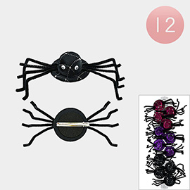12PCS - Halloween Spider Fedora Hat Hair Clips