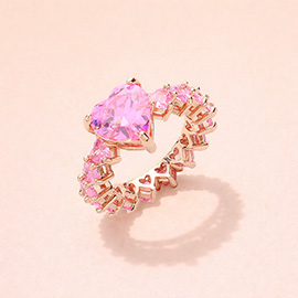 Heart Stone Cushion Pointed Ring