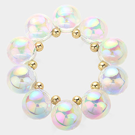 Chunky Iridescent Ball Beaded Bracelet