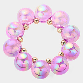 Chunky Iridescent Ball Beaded Bracelet