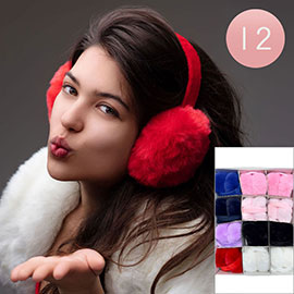 12PCS - Foldable Faux Fur Fuzzy Earmuffs