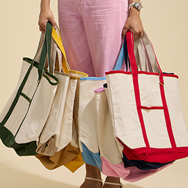 Large Multi Classic Canvas Tote Bag