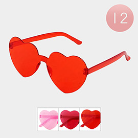 12PCS - Acrylic Tinted Heart Glasses