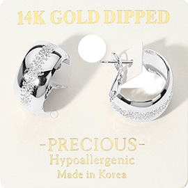 14K Gold Dipped Hypoallergenic Textured Mini Hoop Earrings