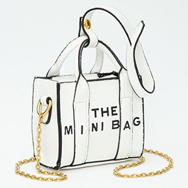 THE MINI BAG Message Pointed Faux Leather Bag Charm / Mini Bag / Crossbody Bag