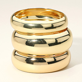 3PCS - Metal Multi Layered Bangle Bracelets