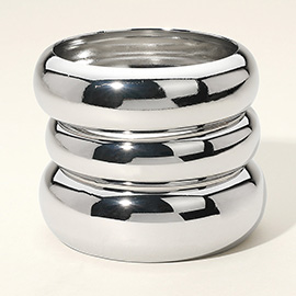 3PCS - Metal Multi Layered Bangle Bracelets