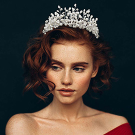 Pearl Embellished Princess Tiara
