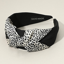 Leopard Printed Knot Pointed Headband