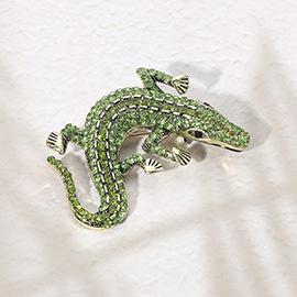 Stone Paved Lizard Pin Brooch