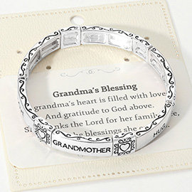 GRANDMAS BLESSING Message Metal Stretch Bracelet