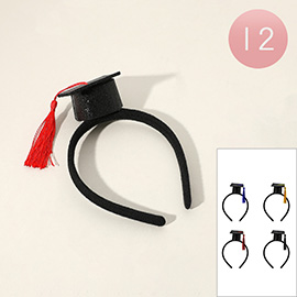 12PCS - Graduation Hat Headbands