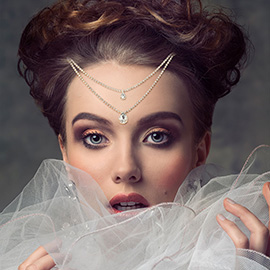 Teardrop Rhinestone Pointed Layered Head Chain