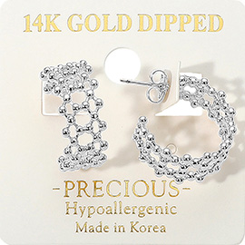 14K Gold Dipped Hypoallergenic Bubble Mini Hoop Earrings
