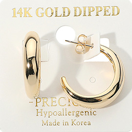 14K Gold Dipped Hypoallergenic Hoop Earrings