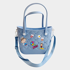 Trendy Silicone Personalized Charm Handbag / Crossbody Bag