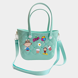 Trendy Silicone Personalized Charm Handbag / Crossbody Bag